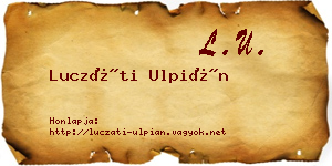 Luczáti Ulpián névjegykártya